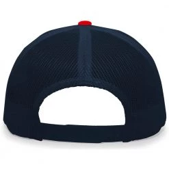 Pacific Headwear Baseball NSA Outline Series Navy Red Snapback Hat: 104-NVRD