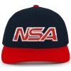 Pacific Headwear Baseball NSA Outline Series Navy Red Snapback Hat: 104-NVRD