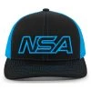 Pacific Headwear Baseball NSA Outline Series Neon Blue Snapback Hat: 104-BKNBBK