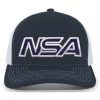 Pacific Headwear NSA Outline Series Navy Snapback Hat: 104-NVWH Baseball