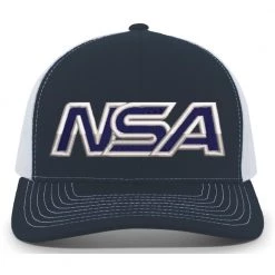 Pacific Headwear NSA Outline Series Navy Snapback Hat: 104-NVWH Baseball
