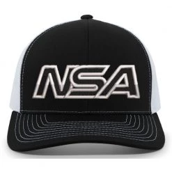 Pacific Headwear Baseball NSA Outline Series Black Snapback Hat: 104-BKWH