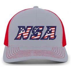 Pacific Headwear NSA Flag Series Heather Red Snapback Hat: 104S-HERD