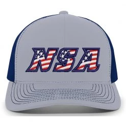 Pacific Headwear Baseball NSA Flag Series Heather Royal Snapback Hat: 104S-HERO