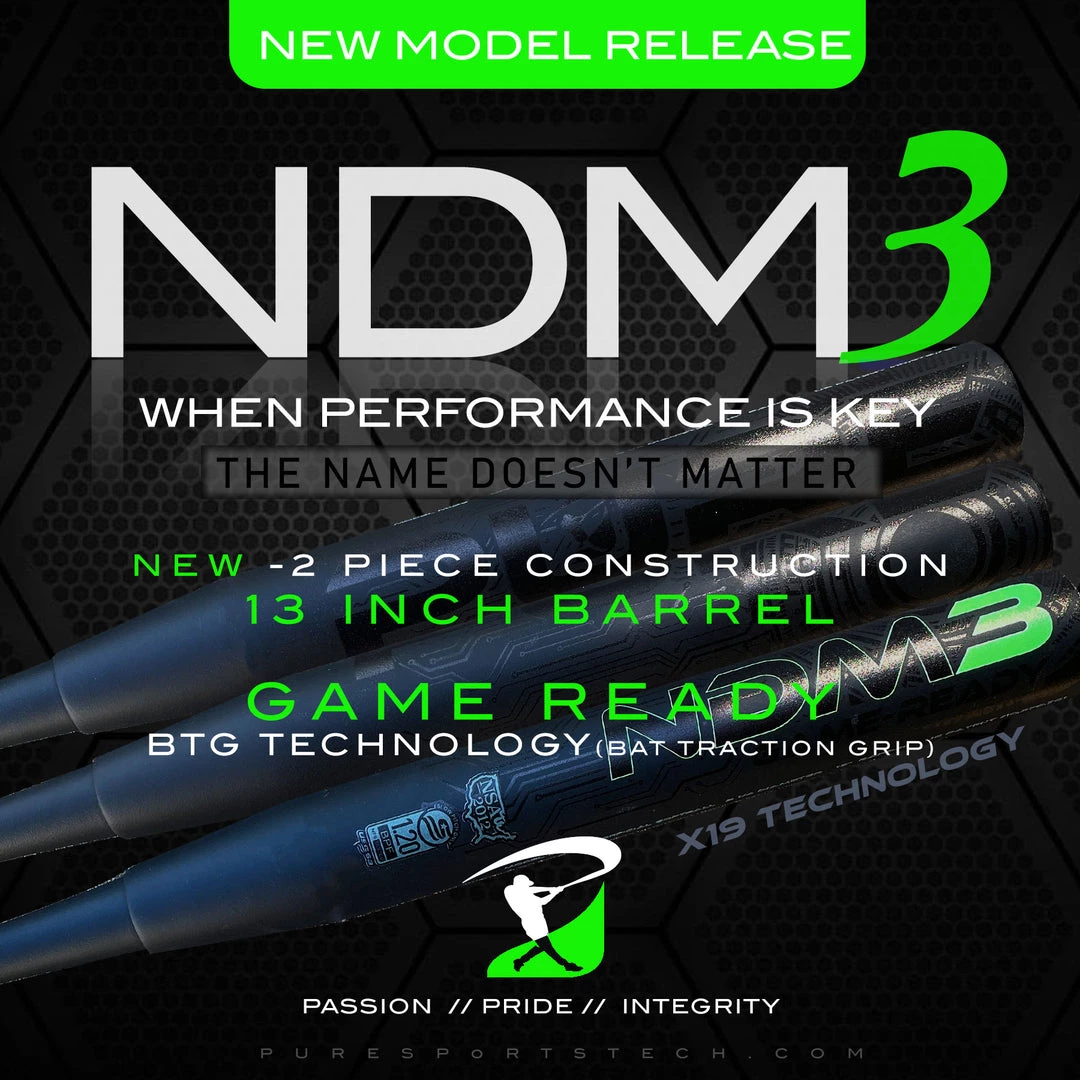 Pure Sports 2022 Pure NDM3 13" Endload NSA / USSSA Slowpitch Softball Bat: NDM3 1 Pure Sports 2022 Pure NDM3 13" Endload NSA / USSSA Slowpitch Softball Bat: NDM3