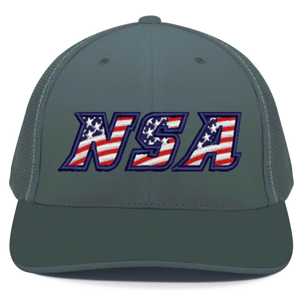 Pacific Headwear Baseball NSA Flag Series Graphite Flex Fit Hat: 404M-GR-F 1 Pacific Headwear Baseball NSA Flag Series Graphite Flex Fit Hat: 404M-GR-F