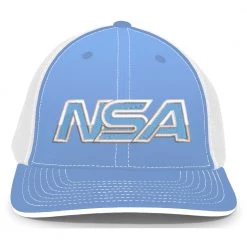 Pacific Headwear NSA Outline Series Columbia Blue Flex Fit Hat: 404M-CBWH Baseball