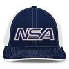 Pacific Headwear Baseball NSA Outline Series Navy Flex Fit Hat: 404M-NVWH