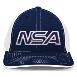 Pacific Headwear Baseball NSA Outline Series Navy Flex Fit Hat: 404M-NVWH