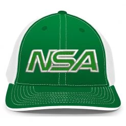 Pacific Headwear Baseball NSA Outline Series Kelly Green Flex Fit Hat: 404M-KGWH