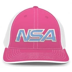 Pacific Headwear Baseball NSA Outline Series Pink Flex Fit Hat: 404M-PKCOWH