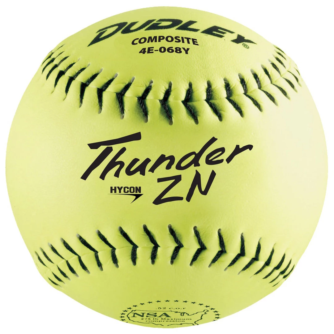 Dudley NSA Thunder ZN Hycon 12" 52/275 Composite Slowpitch Softballs: 4E-068Y 1 Dudley NSA Thunder ZN Hycon 12" 52/275 Composite Slowpitch Softballs: 4E-068Y