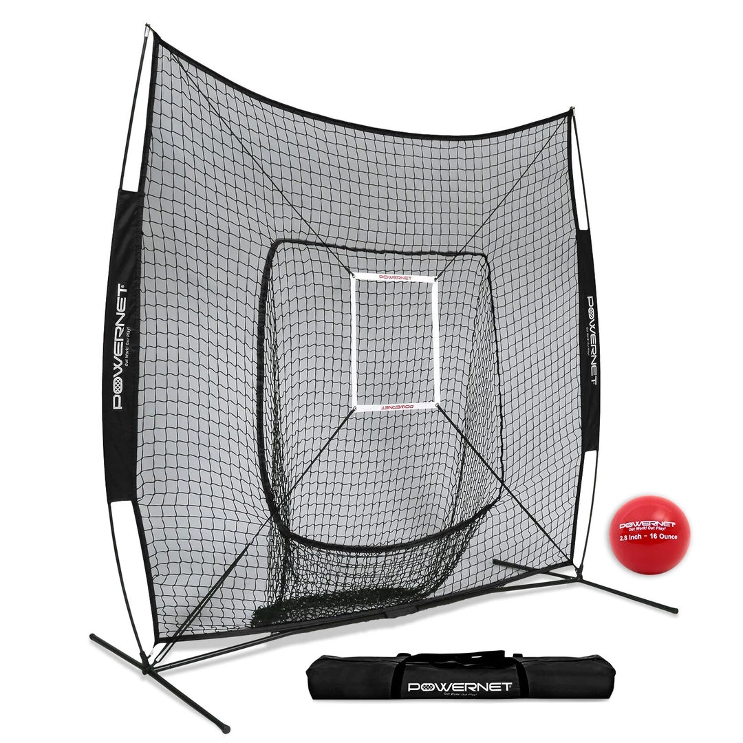 PowerNet 7' X 7' DLX Hitting Net & 1 Weighted Ball: 1009 Baseball 1 PowerNet 7' X 7' DLX Hitting Net & 1 Weighted Ball: 1009 Baseball