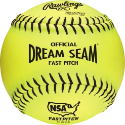 Rawlings NSA Dream Seam 12" 47/375 Leather Fastpitch Softballs: C12BYLN