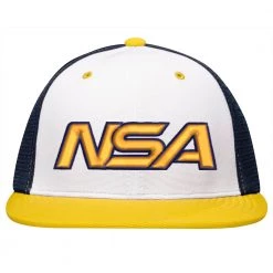 Pacific Headwear NSA Classic Series Navy Gold Flex Fit Hat: ES341-WHNVGD