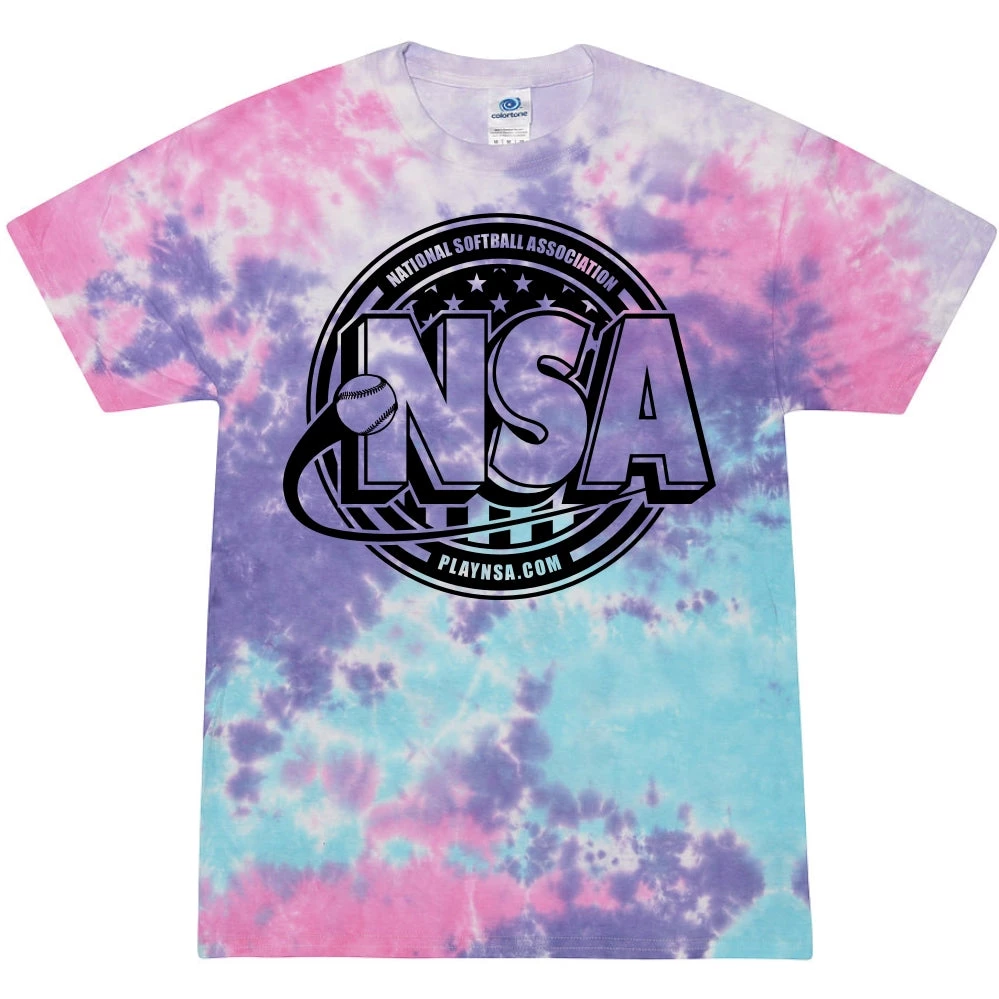 DSG Apparel National Softball Association NSA Crest Tie Dye Short Sleeve Shirt Apparel & Uniforms 4 DSG Apparel National Softball Association NSA Crest Tie Dye Short Sleeve Shirt Apparel & Uniforms
