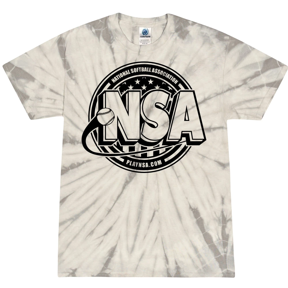DSG Apparel National Softball Association NSA Crest Tie Dye Short Sleeve Shirt Apparel & Uniforms 3 DSG Apparel National Softball Association NSA Crest Tie Dye Short Sleeve Shirt Apparel & Uniforms