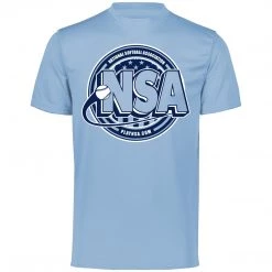 DSG Apparel National Softball Association NSA Dry Fit Light Blue Short Sleeve Shirt