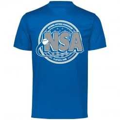 DSG Apparel National Softball Association NSA Dry Fit Royal Short Sleeve Shirt Apparel & Uniforms