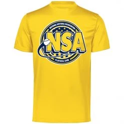DSG Apparel National Softball Association NSA Dry Fit Gold Short Sleeve Shirt