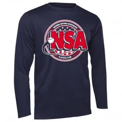 DSG Apparel National Softball Association NSA Dry Fit Navy Long Sleeve Shirt Apparel & Uniforms