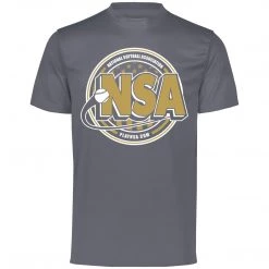 DSG Apparel National Softball Association NSA Dry Fit Charcoal Short Sleeve Shirt Apparel & Uniforms