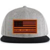 Pacific Headwear NSA Leather Patch Wool Blend Heather Snapback Hat: P750-LTHRBK