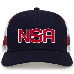 Game Headwear Baseball NSA Classic Series Navy USA Flag Snapback Hat: GB452US-N