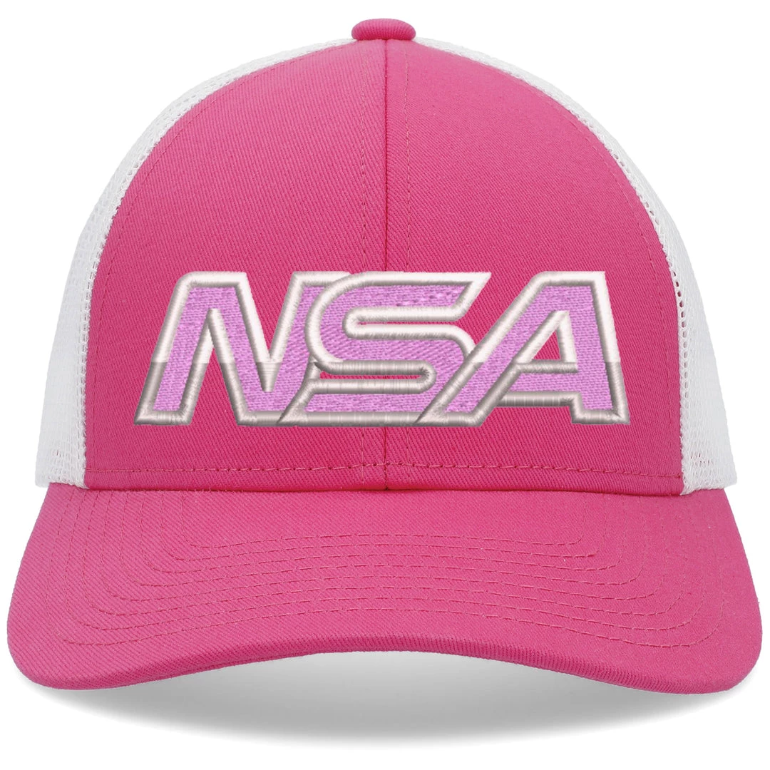 Pacific Headwear Baseball NSA Outline Series Pink Low-Pro Snapback Hat: P114-PKWH 1 Pacific Headwear Baseball NSA Outline Series Pink Low-Pro Snapback Hat: P114-PKWH