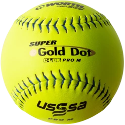 Worth USSSA Super Gold Dot Pro M 12" 44/375 Composite Slowpitch Softballs: UM12CY