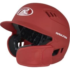 Baseball Rawlings R16 Matte Batting Helmet With Universal Jaw Guard: R6R07