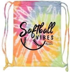 DSG Apparel Baseball National Softball Association NSA Softball Vibes Tie Dye Drawstring Bag