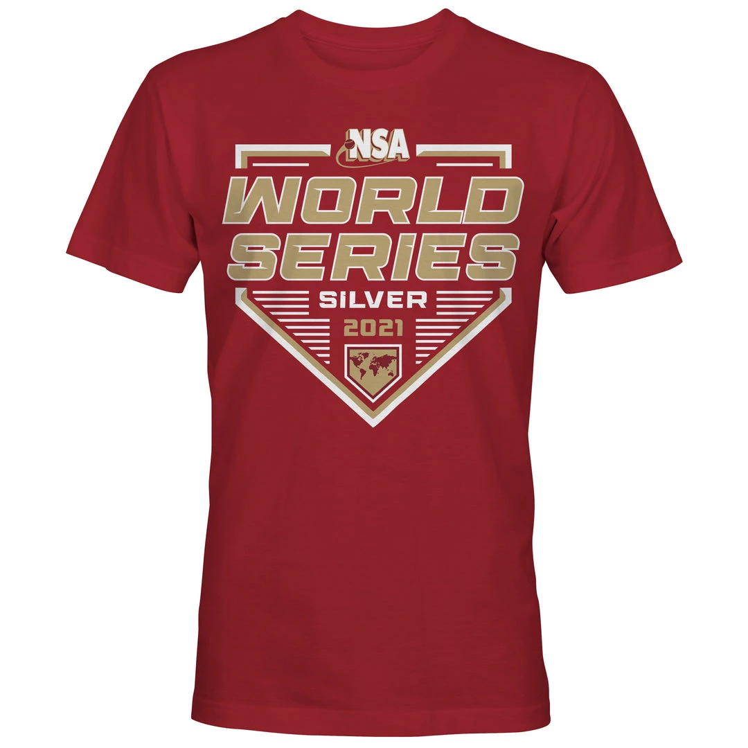 DSG Apparel 2021 NSA Silver World Series Slowpitch Tournament T-Shirt 1 DSG Apparel 2021 NSA Silver World Series Slowpitch Tournament T-Shirt
