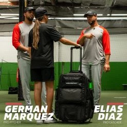 Baseball PowerNet Odyssey Rolling Gear Bag (Backpack): B014-BK