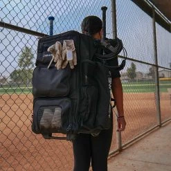 Baseball PowerNet Odyssey Rolling Gear Bag (Backpack): B014-BK