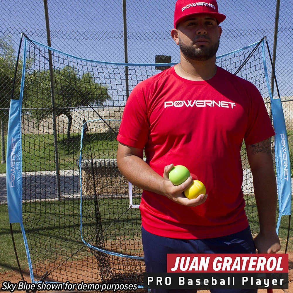 PowerNet 7' X 7' DLX Hitting Net & 1 Weighted Ball: 1009 Baseball 5 PowerNet 7' X 7' DLX Hitting Net & 1 Weighted Ball: 1009 Baseball