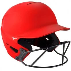 Baseball Mizuno F6 Solid Fastpitch Batting Helmet With Mask: 380395 / 380397