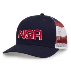 Game Headwear Baseball NSA Classic Series Navy USA Flag Snapback Hat: GB452US-N